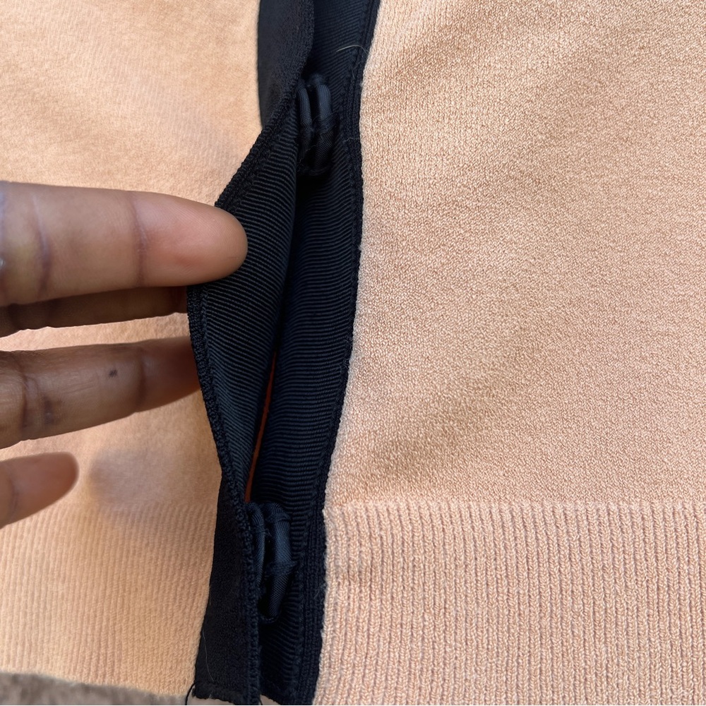 Victor Glemaud Crop Top M Cardigan Black Contrast Cafe Au Lait Ribbed Knit Y2K - Picture 6 of 11